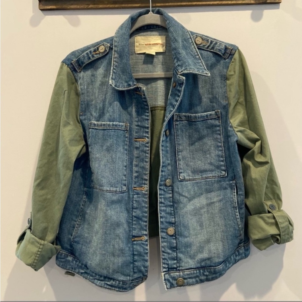 ANTHROPOLOGIE | PILCRO AND THE LETTERPRESS Colorblock Denim Jacket Medium - Picture 5 of 12